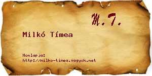 Milkó Tímea névjegykártya